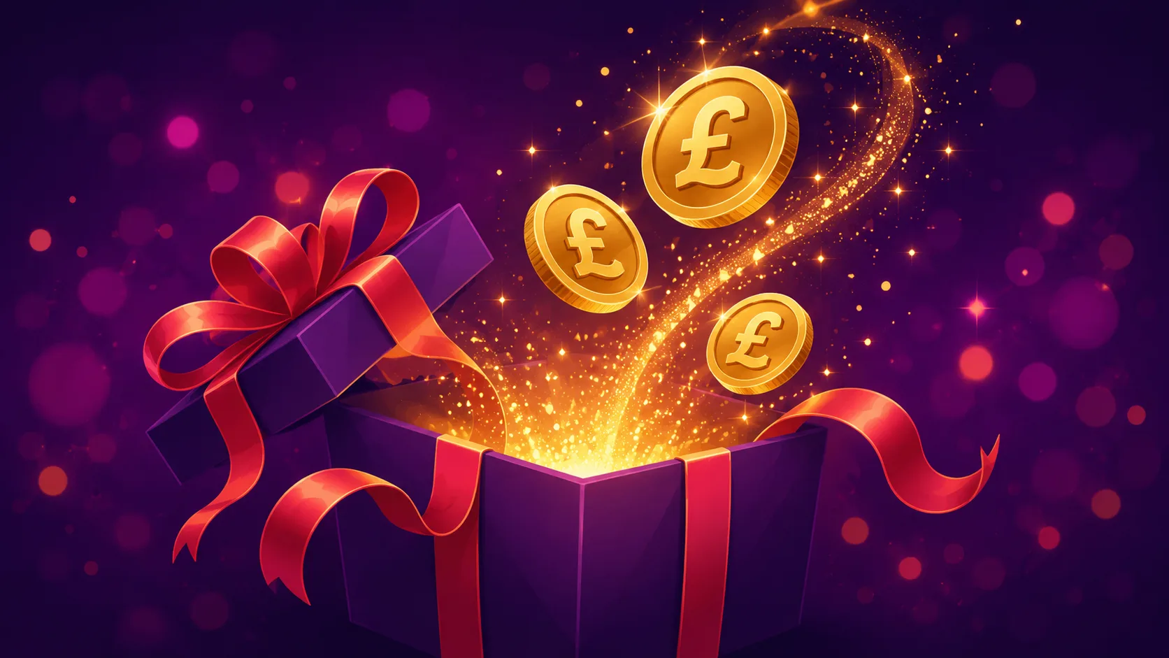 Avantgarde Casino welcome bonus, opening gift box with unverified headline offer in coins streaming out